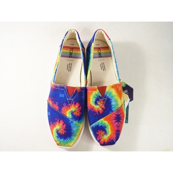 Toms Rainbow Tie-Dye Swirl Classic Slip-On, Size 10 (US) NEW! - Picture 2 of 14